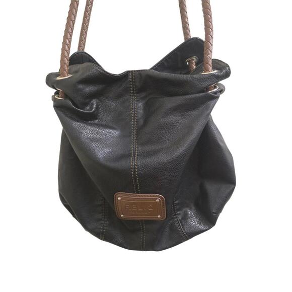 Vintage Y2K RELIC Vegan Leather Shoulder Bag Hobo Multi Section Handbag - Picture 1 of 5